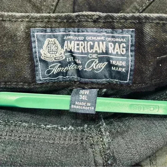 American Rag Men Jeans Shadow Dark Black 36Wx34L Slim Fit Distressed Stretch NWT - Picture 13 of 16